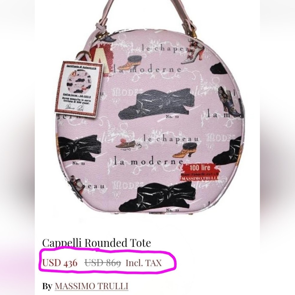 MASSIMO TRULLI Limited-Edition Pink Leather Canteen Crossbody Tote - Picture 7 of 17